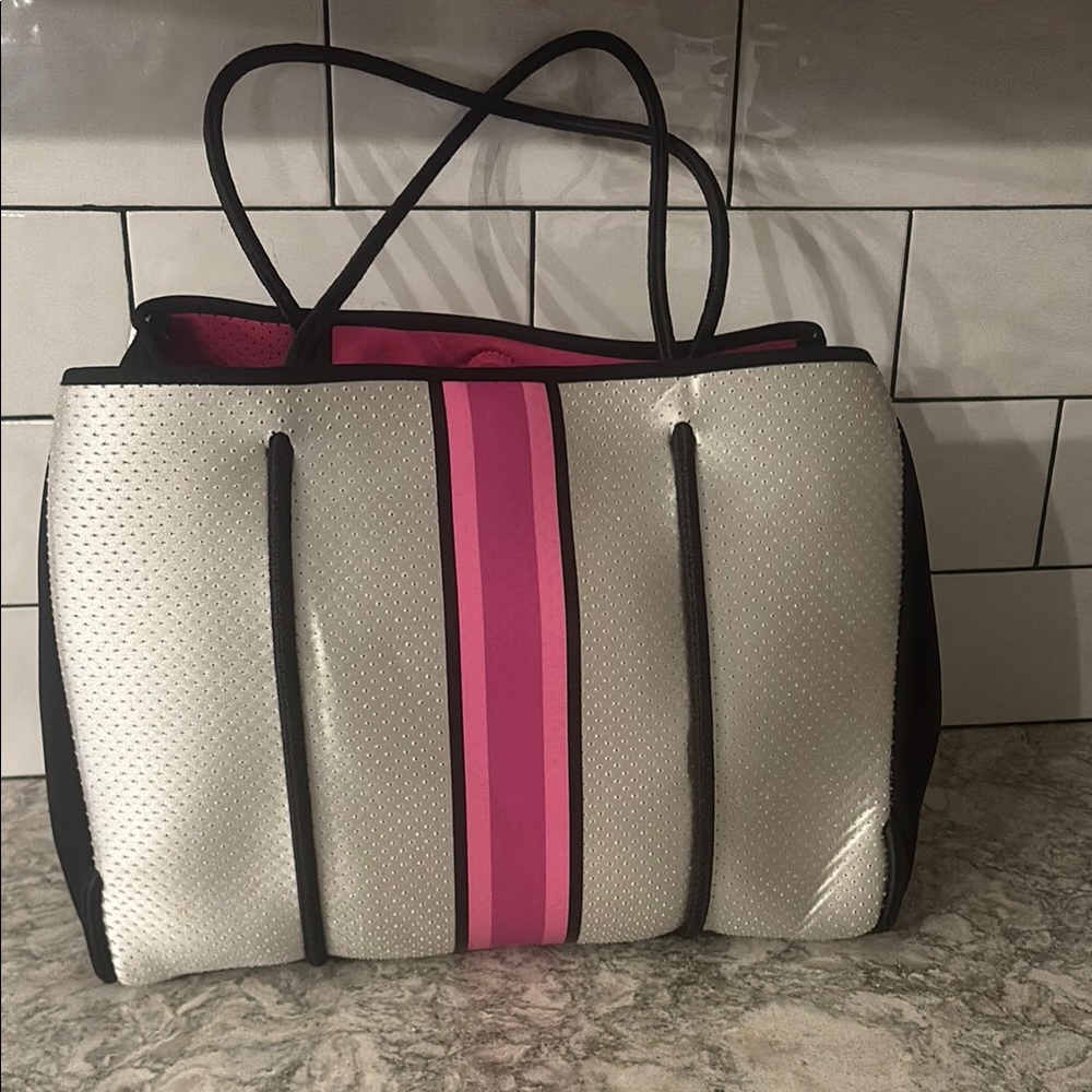 Stylish Silver and Pink Women's Bag